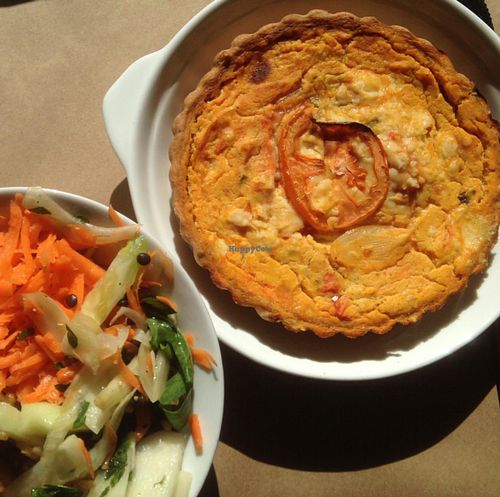 Vegan Quiche and Salad at Village Green in Tel Aviv