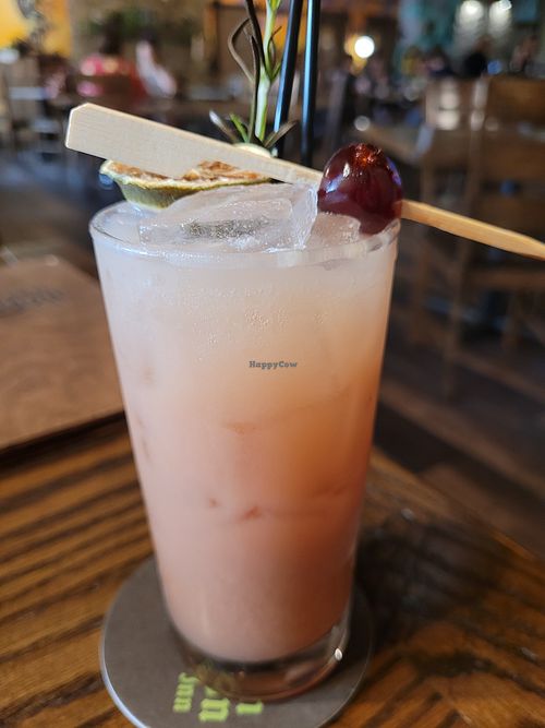Vegan cocktail at The Green Dragon Inn in Akron