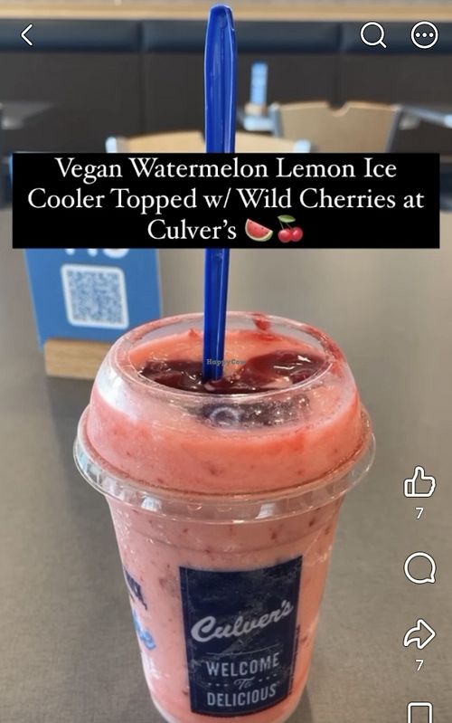 Watermelon lemon ice cooler   at Culver's in Mobile