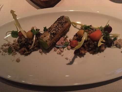 horseradish cannellone, black lentils, carrots at TIAN Munich in Munich