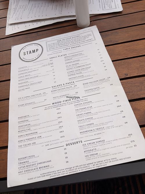   at Stamp Pizza in Norwich