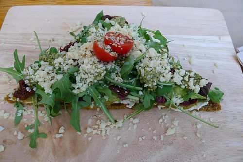 Génial raw pizza! at Passion Marina in Ibiza