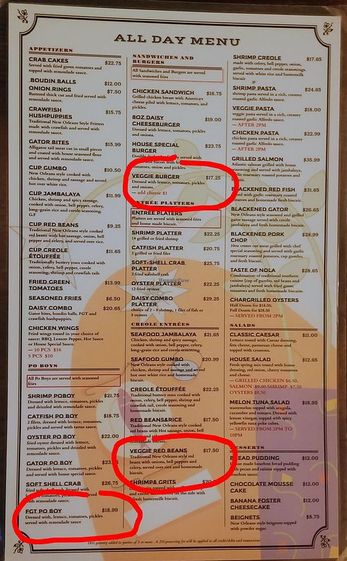  at Daisy Dukes Creole Kitchen in New Orleans