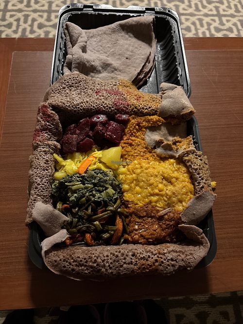 Vegetarian Combination plate  at Ahadu Ethiopian Restaurant in Seattle