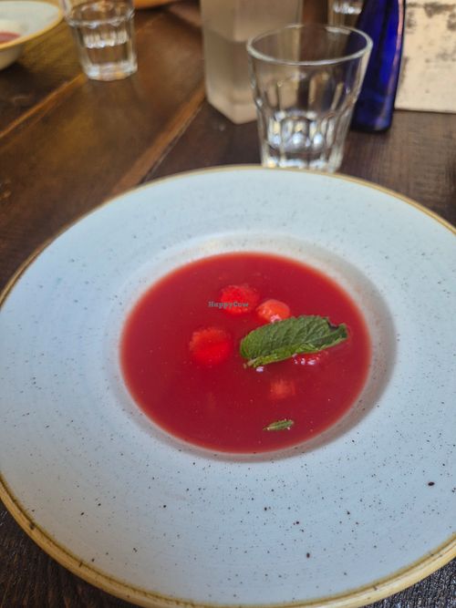 Watermelon soup at Brody House Cafe, Bar & Bistro in Budapest