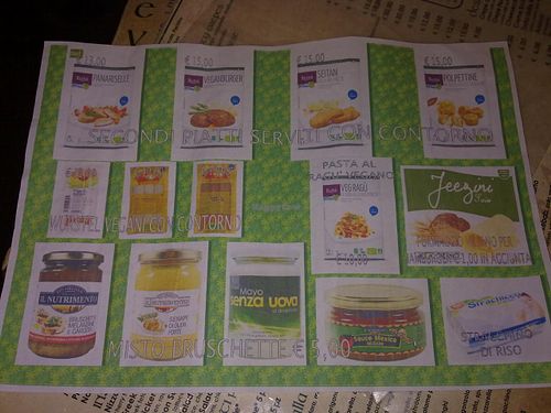 Vegan menu! at Shamrock in Rome