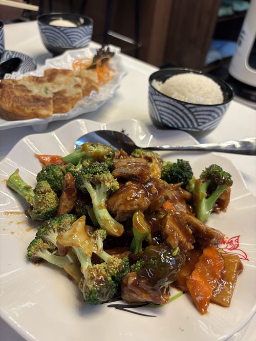 Vegan beef and broccoli  at Haru Wok & Roll in Washington