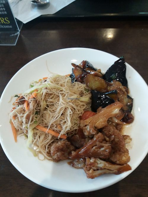 Noodles with eggplant and cauliflour at IBAA Chatswood - Fo Guang Yuan in Chatswood