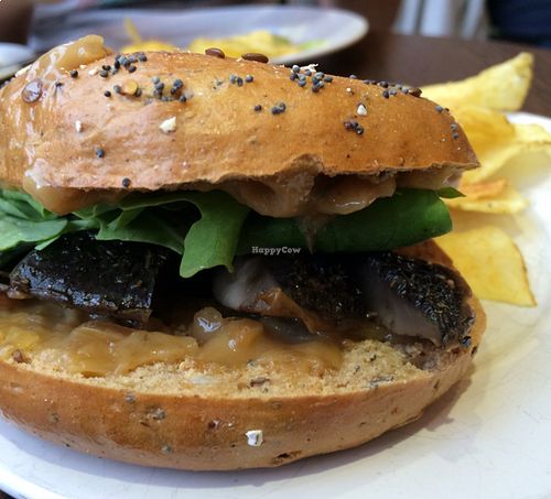 Mushroom Satay bagel at Blended Brew in Inverness