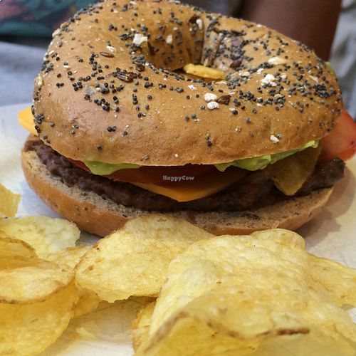 veganized Nacho Bagel at Blended Brew in Inverness