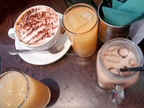 Coconut and vanilla latte and juices at Blended Brew in Inverness