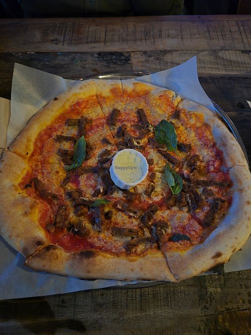 Vegan pepperoni at Carmen's Pizzas  in Cambridge