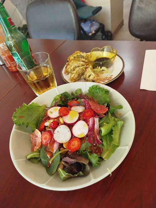 Salad and Gyoza at Asia Express  in Marseille