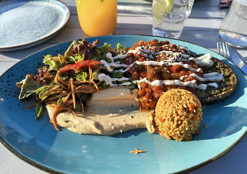 Gebackene Aubergine für 24,90 Euro at Strandrestaurant Badezeit in Sylt