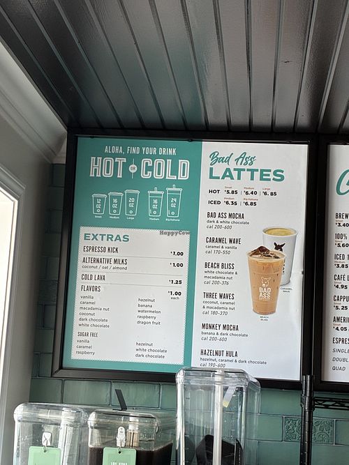 Menu   at Bad Ass Coffee of Hawaii in Orange Beach