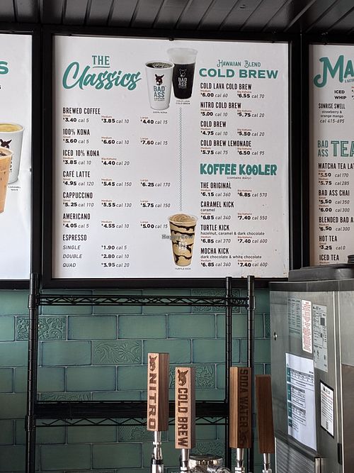 Menu  at Bad Ass Coffee of Hawaii in Orange Beach