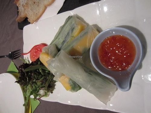 Vietnamese spring rolls at Chakra Vege Cafe in Shanghai