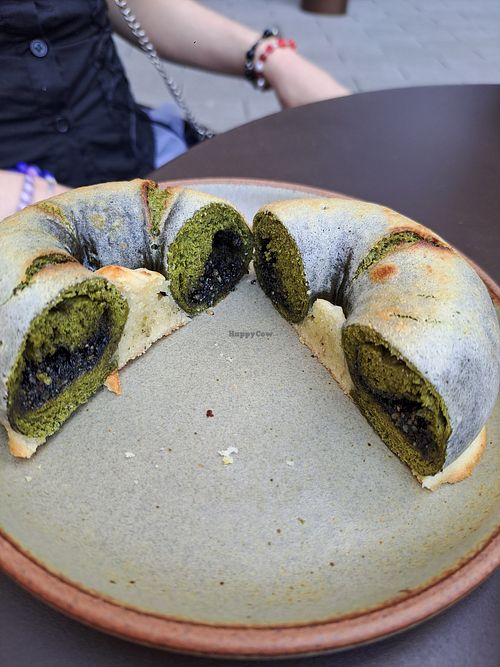Black sesame bagel inside at Nagare Bankside in South East London