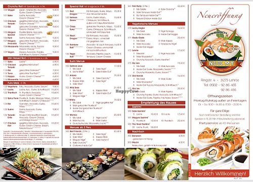 Speisekarte - Seite 1 at Ngoc My in Lehrte