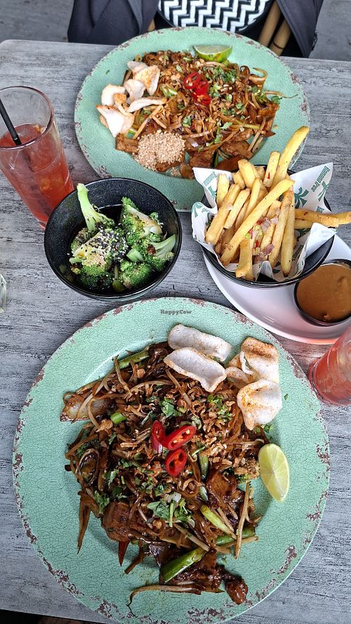 Pad Thai, Monks noodles, Broccoli and Katsu Fries  at Banana Tree Salford Quays in Salford