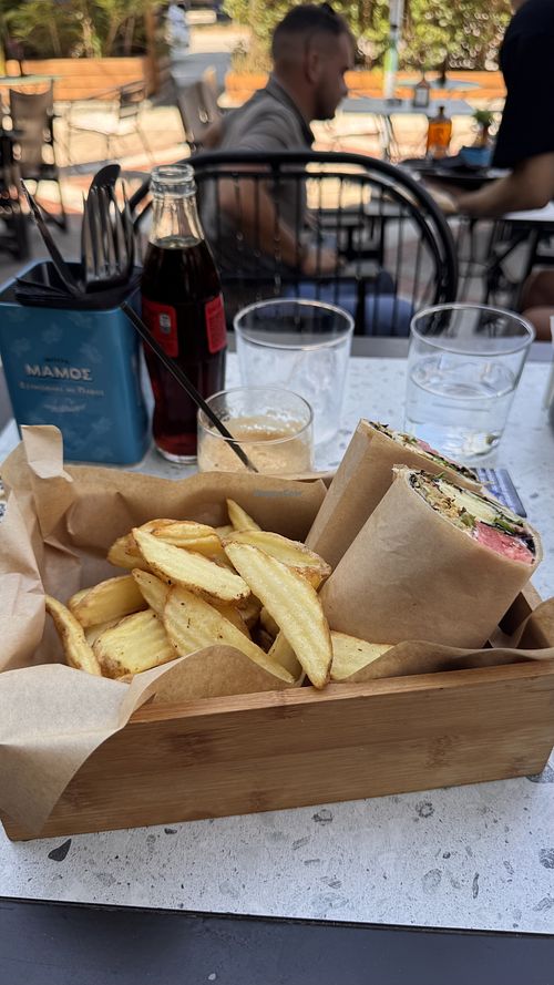 Falafel roll  at Sorelle Cafe in Asprovalta