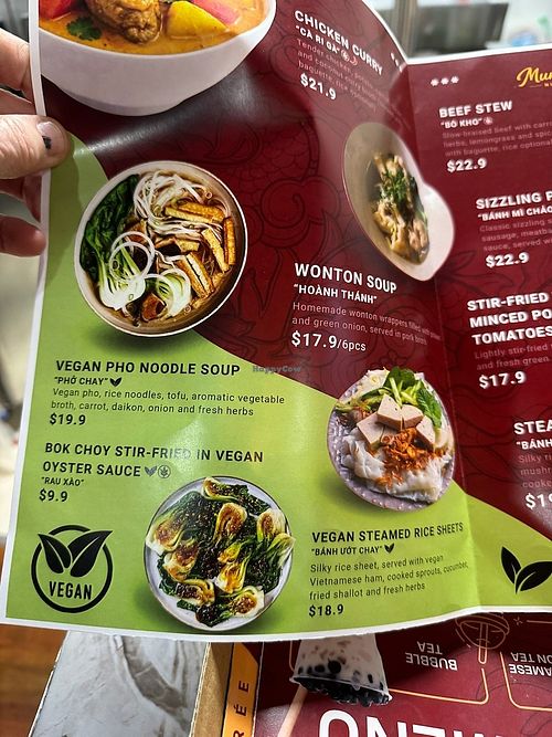 Clearly marked vegan options, helpful staff, byo. Central Nundah at Mum's Pho Nundah in Nundah
