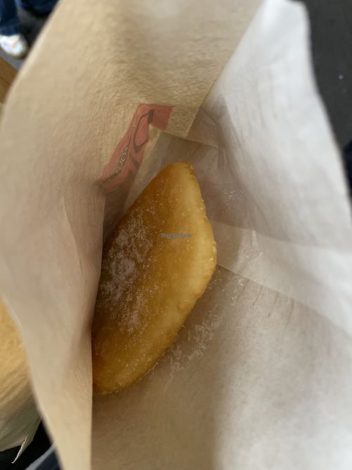 Potato scallop  at South Melbourne Market Dim Sims in South Melbourne