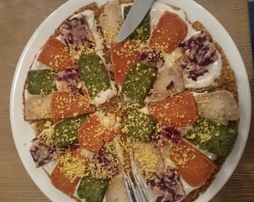 Raw Pizza at MyRaw Cafe in Prague