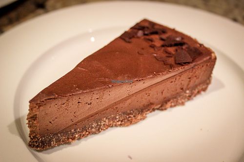 raw chocolate cake at MyRaw Cafe in Prague