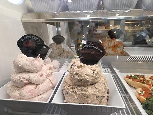 Vegan cream cheese flavors at Liberty Bagels Flatiron  in New York City