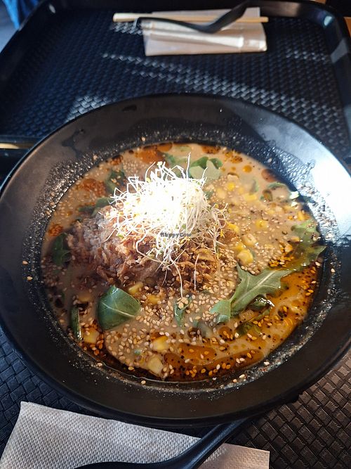 Garlic miso ramen at Redwhite Boneless Ramen in New York