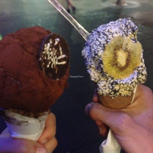 two of the vegan ice-creams/toppings  at Giapo in Auckland
