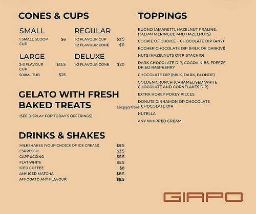 Other item menu   at Giapo in Auckland