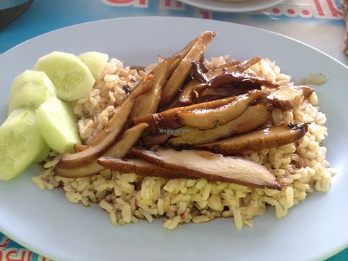 Rice with 'duck' in ginger sauce at Jay in Mae Hong Son