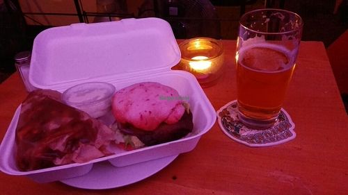 seitan burger at Nahore in Prague