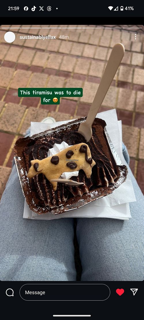 Vegan tiramisu at Vegan Sweet Tooth in London