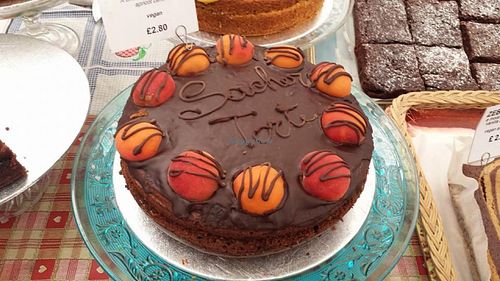 the best vegan sacher torte ever! at Vegan Sweet Tooth in London