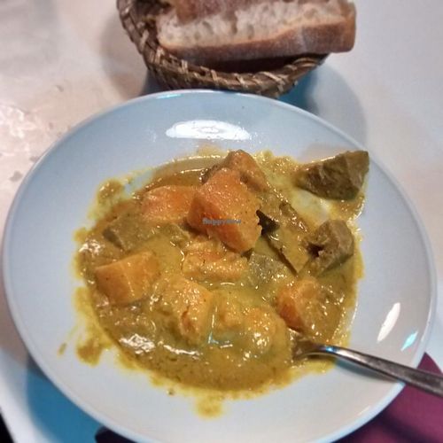 Seitan pumpkin curry @ Quebò Marketplace at Quebo Marketplace in Sitges
