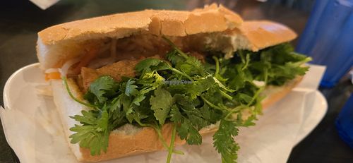 Vegan Bahn My sandwich with marinated tofu at Pho Ninh Kieu in Parsippany