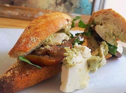 delicious vegan blue cheese sandwich at Vromage Dairy-Free Cheese Shop in West Hollywood
