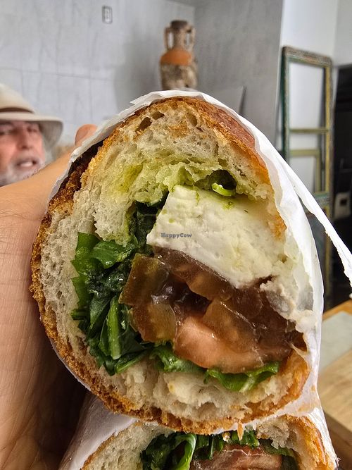 Sandwich from new restaurant next door. at Vromage Dairy-Free Cheese Shop in West Hollywood