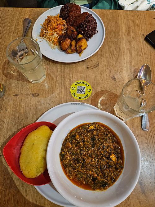 Fufu mit Okra Sauce und Waakye at Afropot Berlin  in Berlin