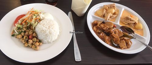 Two choise dish with rice at Vegegården in Malmo