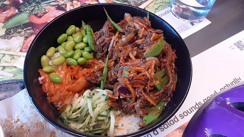 Pulled shiitake donburi at Wagamama in Harrogate