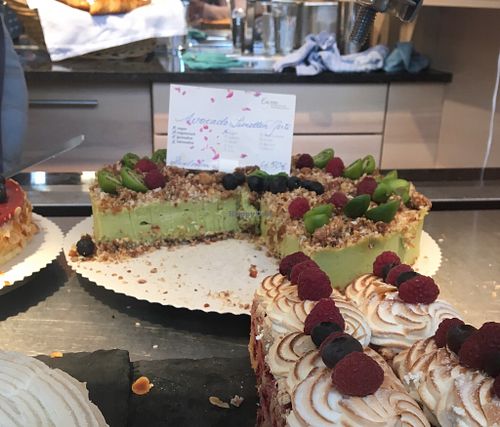 Avocado Kuchen! at Eugens Bio Cafe Restaurant in Konstanz