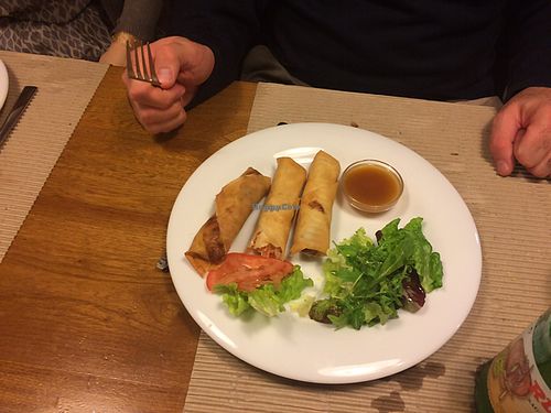 vegan spring rolls  at Km.0 in San Sebastian