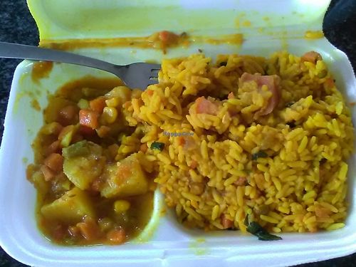 Breyani rice with potatoes and sauce. at Kara Nichha's - Midrand in Johannesburg