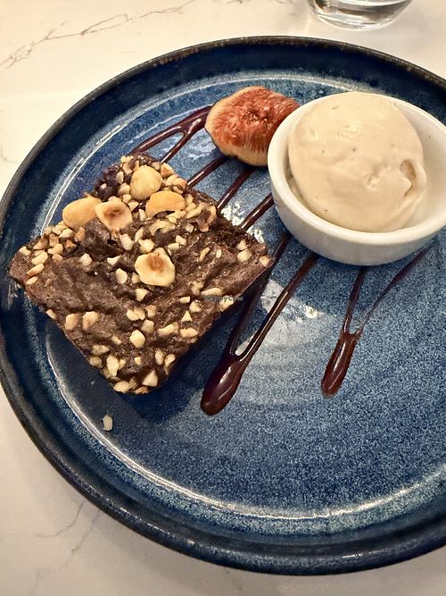 Vegan brownie   at The Palmichael  in Kettering