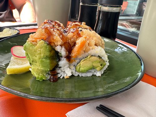 Avocado Yam Tempura Roll at Awesome Sushi in Port Coquitlam
