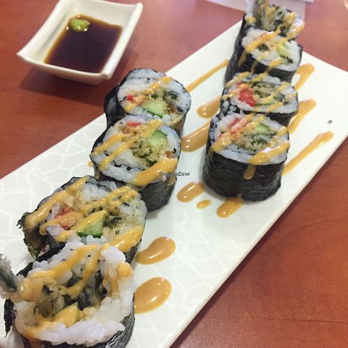 soft crab sushi rolls at Meet At Sakura Veggie in Kowloon
